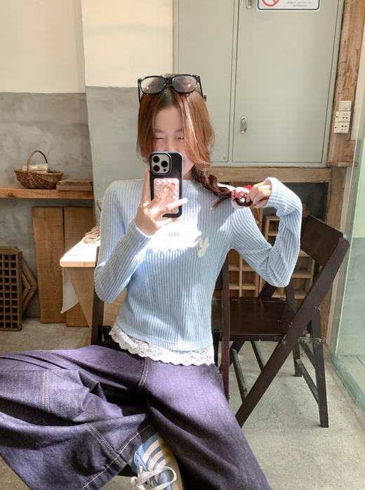 <曾小咸推荐>3.22现货秒杀 ！微信超特价！韩系蕾丝边针织衫t 日常119.99 立减60 秒杀59.99！！ 商品图10