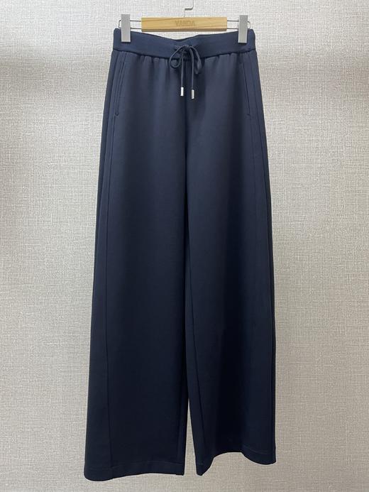 藏青色直筒弯刀裤 商品图1