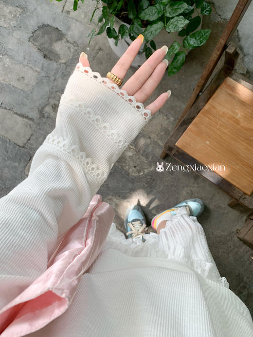 <曾小咸推荐>3.21现货秒杀 ！微信超特价！韩系花边长袖防晒T恤 日常149.99 立减80 秒杀69.99！！ 商品图12