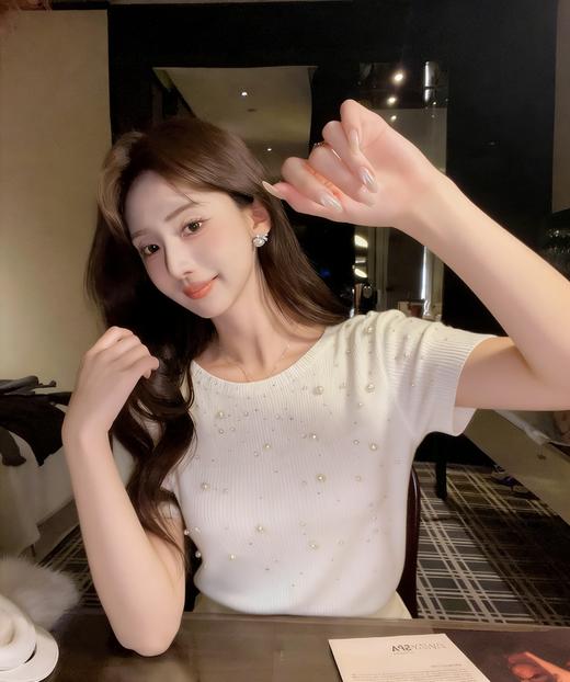 张心子【雾蓝之夏】半高领轻薄亲肤珍珠弹力显瘦上衣 U2603048 商品图9