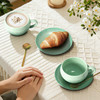 💕品牌直发！！！雅致生活｜🌈【德世朗暖阳系列陶瓷杯碟套装DFS-TZ857-6A-GN】，解锁日常小美好‼️‼️ ✅线条浮雕设计 ✅匠心陶瓷 ✅磨砂防滑底缘 ✅渐变时尚元素🔝 商品缩略图1