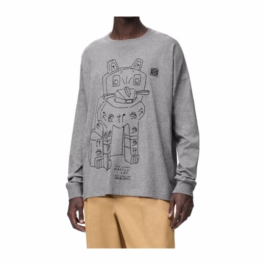 高级联名系列~ Lo*w罗&威联名款 26SS早春猫咪粗针撞色刺绣 男女款纯棉长袖 商品图0