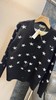 F032016春季新款休闲百搭黑底白星圆领少女感针织长袖开衫 商品缩略图1