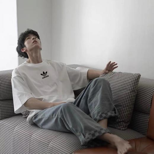 F0320117高克重纯棉圆领套头短袖上衣男女同款T恤 商品图3