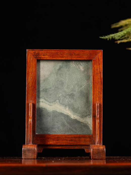 清	黄花梨镶绿石砚屏 商品图4