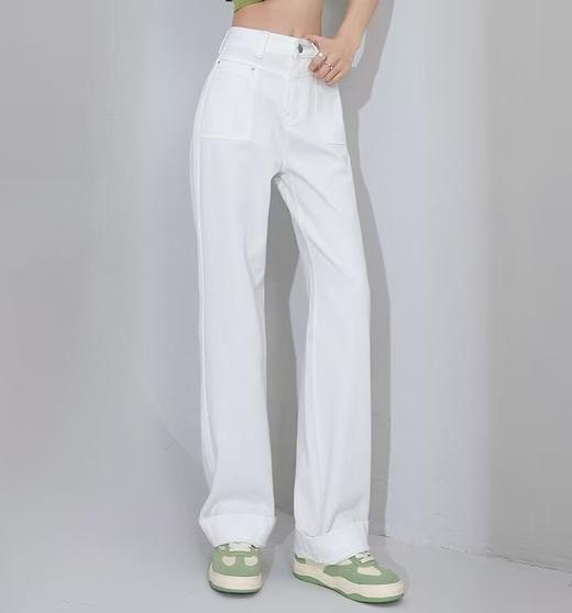 100%斜纹棉会呼吸的面料直筒牛仔裤 商品图6