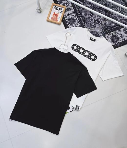 F032089镂空圆领套头新款男女同款纯棉刺绣美式复古短袖T恤 商品图1