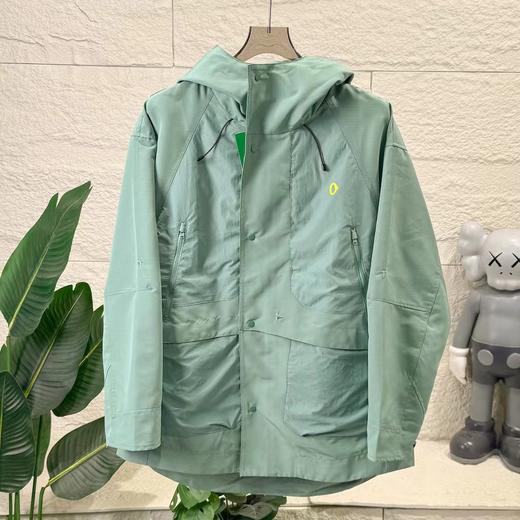 F032035女孩美式运动宽松多口袋连帽中长款梭织格子带帽防风防水冲锋衣 商品图3