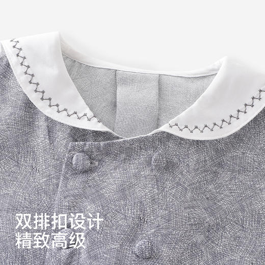 【商场同款】英氏男童连体衣夏季新款短袖哈衣灰色系婴儿爬服 商品图3