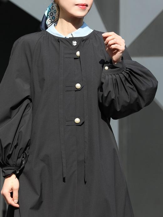 TYNVIE 气球袖防水抽绳派克大衣-黑色 商品图9