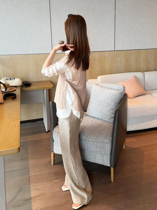 2603317    金丝亚麻 阔腿西裤，长裤 商品图1