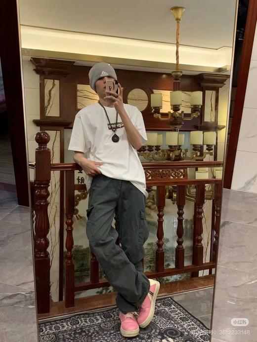 F032096新款印花短袖后背字母印花男女同款圆领短袖T恤 商品图3