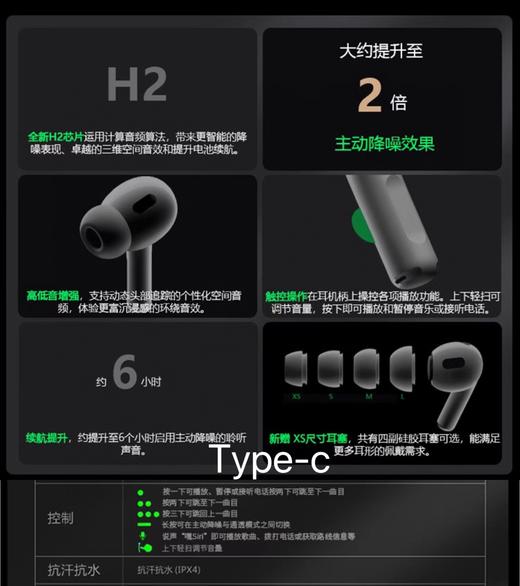 F0320112外形轮廓设计优良佩戴舒服AirPods Pro2无线蓝牙耳机 商品图8