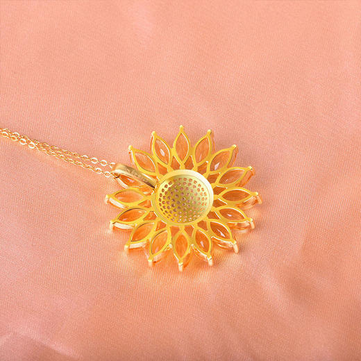 【黄水晶轻奢耳钉/项链】S925银时尚向日葵饰品送女生日节日礼物JE25053/JP25053-水晶CC 商品图11