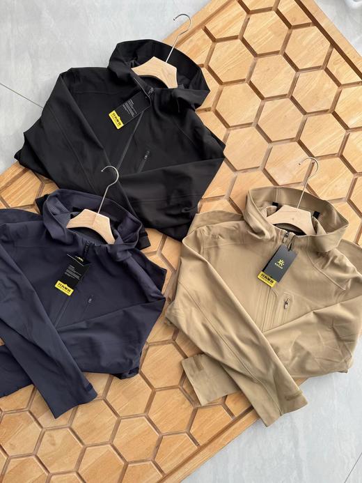 F032065日常通勤立体剪裁下摆前短后长户外运动夹克软壳冲锋衣 商品图3