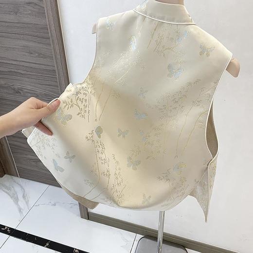 【7天内发出】中国风新中式麦色马甲盘扣叠穿背心 商品图1