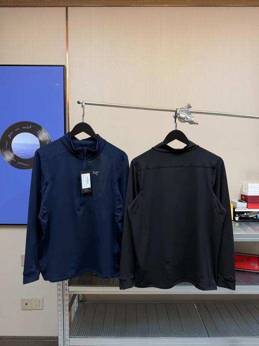 F0320104男士速干植绒保暖打底立领半拉链打底衫T恤 商品图3