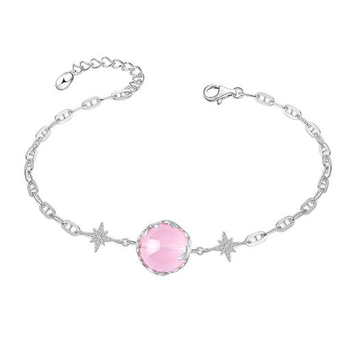 【粉水晶芙蓉石手链】S925银轻奢时尚首饰品送女生节日礼物JT26001-水晶CC 商品图5