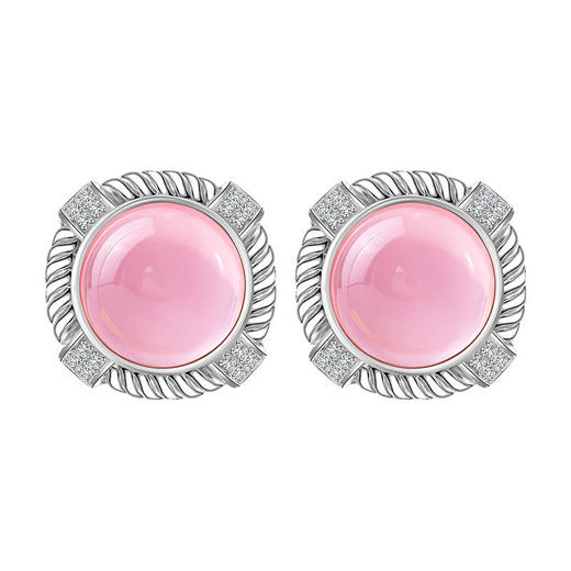 【粉水晶项链/耳钉】S925银轻奢芙蓉石吊坠饰品送生日节日礼物JP25029/JE25029-水晶CC 商品图12