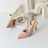 经典鲨2026夏专柜新品气质尖头后空水钻8cm性感时装高跟鞋女KC19-629051 商品缩略图3