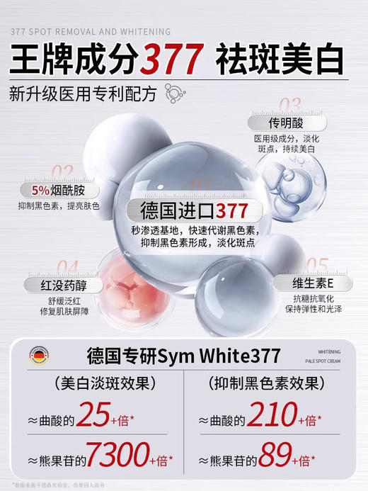 【直击根源 摆脱斑点肌】美白淡斑精华霜50g#377美白祛斑霜祛黄褐斑雀斑淡化色斑改善暗沉面霜官方旗舰店正品 商品图3