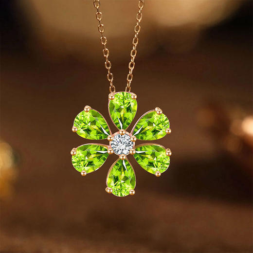 【橄榄石轻奢耳钉/项链】周六（3.21）中午12点开始 S925银时尚吊坠饰品送女士生日节日礼物JE25055/JP25026-水晶CC 商品图8