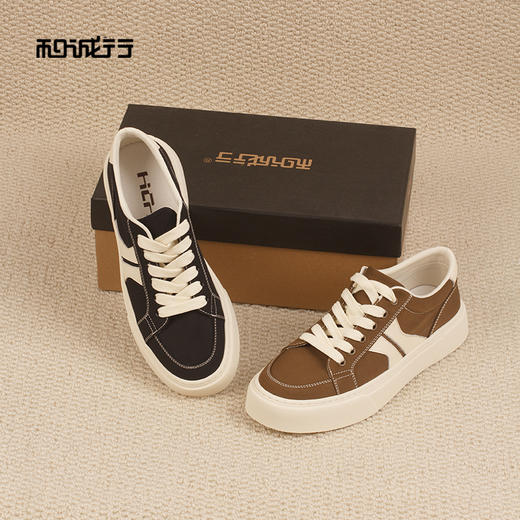 和诚行2026春季新款高级感复古百搭厚底时尚百搭运动男式休闲鞋0930279 商品图1