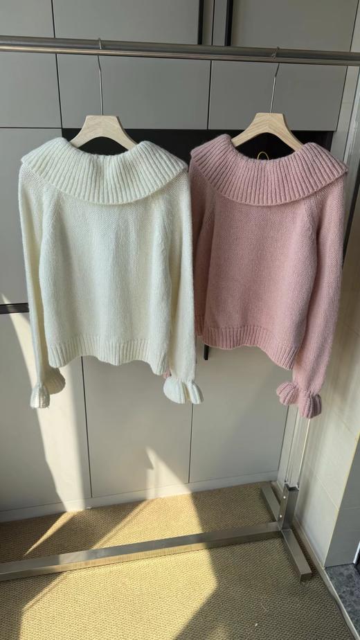 F032078温柔甜美日系少女风日常通勤百搭大翻领针织开衫 商品图4