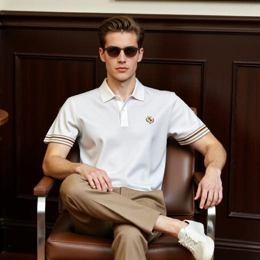品质翻领刺绣短袖POLO衫撞色短袖男士休闲夏季新款时尚T恤   XLM-CAC8687203 商品图2