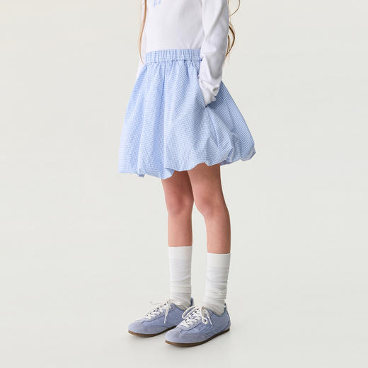 马克珍妮元气花苞女童纯棉格纹半裙2026年夏装新款560625 商品图1