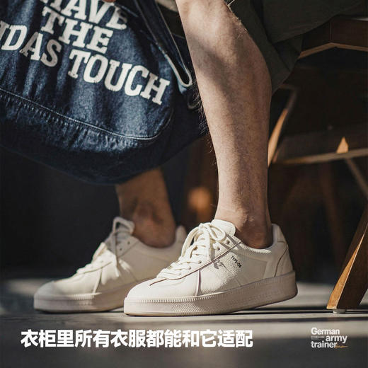 马登2026春季新款百搭经典小白鞋厚底德训鞋男款潮流复古休闲板鞋 商品图1