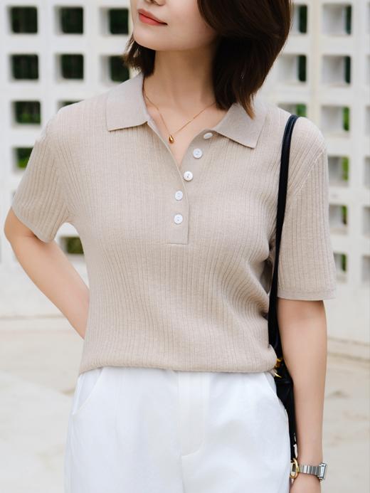 夏日老钱真丝羊绒短袖毛衫 FCG1WST047 商品图12