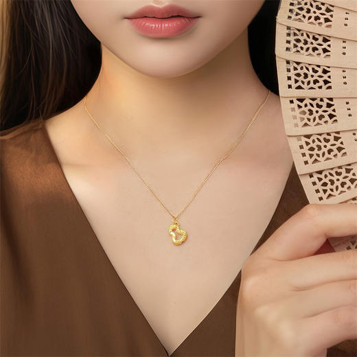 【任选3件1998元】足金黄金葫芦3D转运珠 鎏金镂空福禄吊坠送女友礼物MEMORA诗普琳HP938801（线上专供) 商品图2