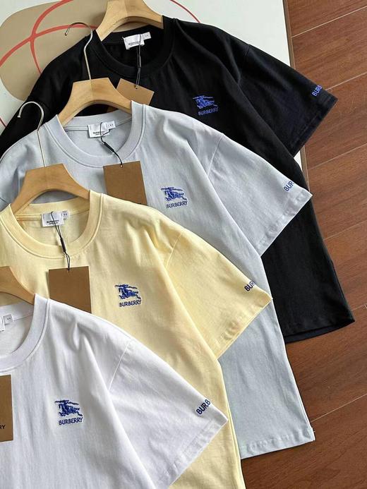 F032092春夏新品简约纯色宽松圆领刺绣情侣款短袖T恤 商品图1