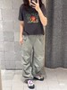 F032036户外休闲运动女孩美式运动裤女生薄尼龙宽松直筒裤 商品缩略图5