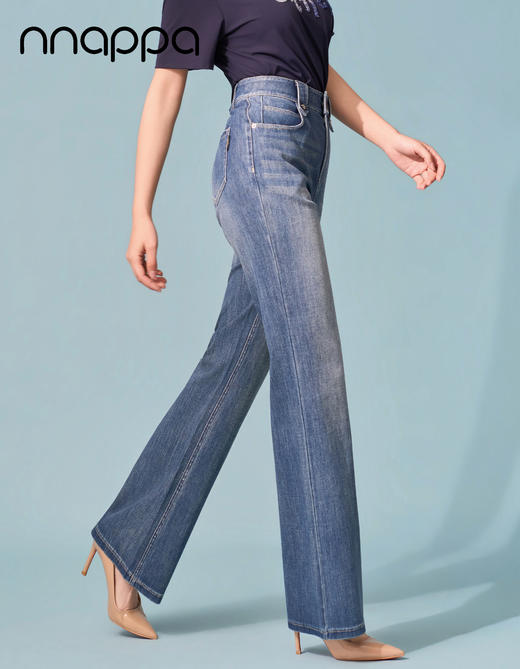 26春夏新款冷晶醋酸时尚微喇裤PA29419 商品图2