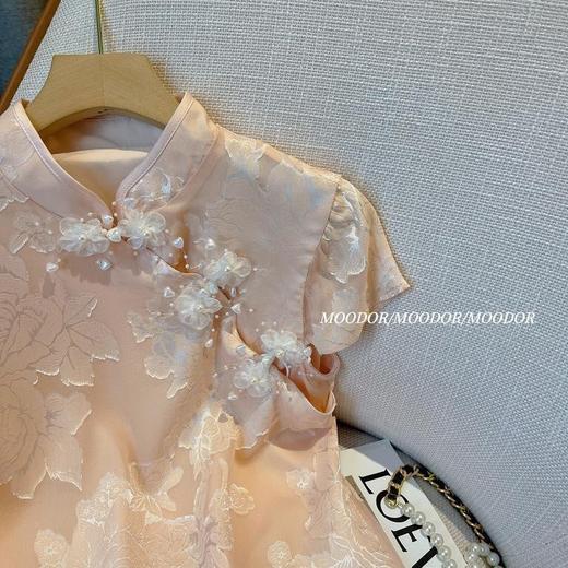 【7天内发出】新中式轻奢提花立领盘扣国风上衣 短袖衬衫复古上衣 商品图4