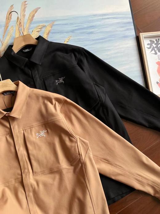 F0320106长袖衬衣春秋重磅棉夹克厚实硬挺防风防水男士外套 商品图3