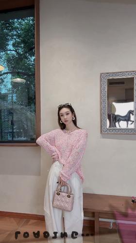 PIANAI冷小姐# 彩色圆领套头针织罩衫