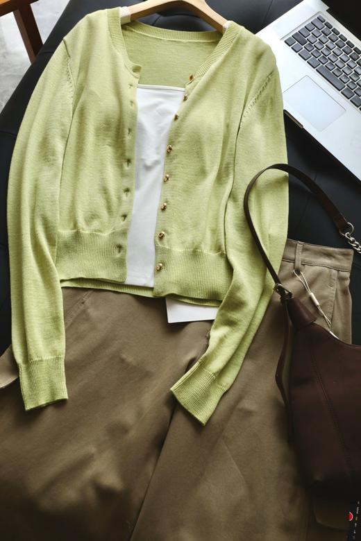 巨好看的春天色系 春日青柠绿针织开衫 商品图11