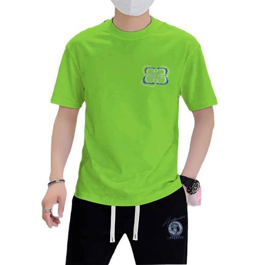 百搭欧货夏季男士短袖t恤帅气嵌花烫钻百搭体恤宽松时尚潮男上衣   JYYP-G3#阔版 商品图4