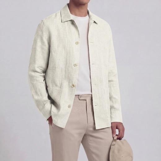 春季新款男士亚麻肯佛博休闲外套 商品图3