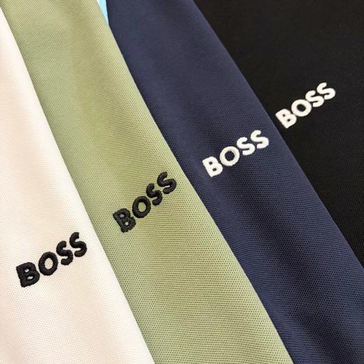 F032080日常通勤刺绣翻领撞色条纹设计提花拼接polo衫 商品图7