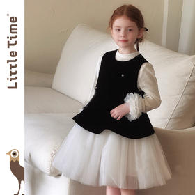 littletime女童连衣裙2026秋冬新款儿童小香风背心裙公主裙礼服裙