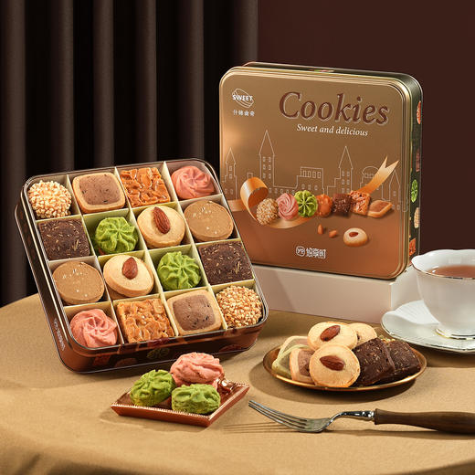 【春日茶语特惠】【茶叙江南+缤盈曲奇】去寻特级龙井茶叶礼盒悠享时八味手工黄油曲奇送人送礼自留 商品图4