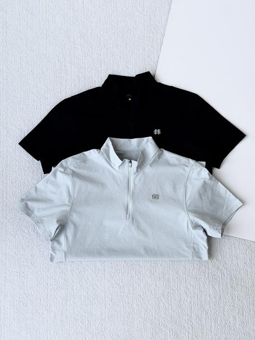 威海迪尚排单，新款2026夏季Kl可*隆 男士吸湿速干半拉链立领短袖T恤 商品图1