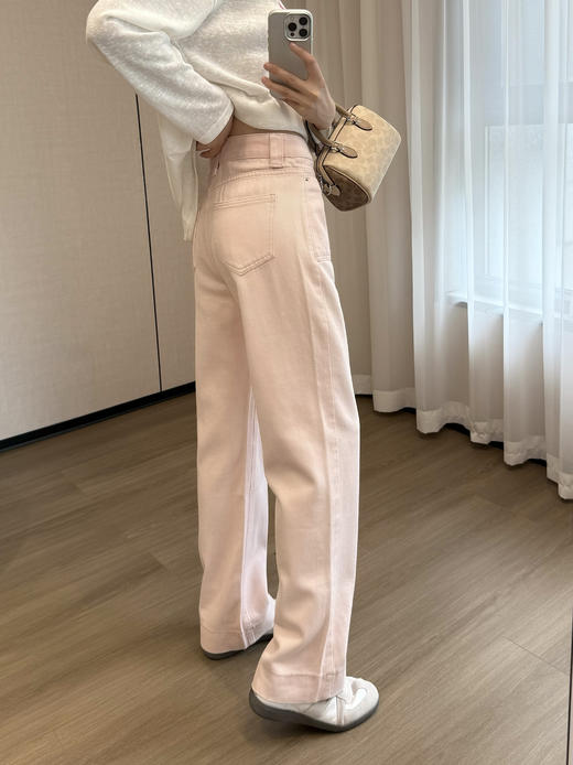 100%斜纹棉会呼吸的面料直筒牛仔裤 商品图8