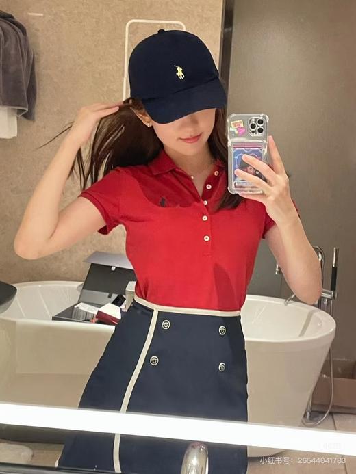 拉夫劳伦女款POLO衫修身版5粒扣纽扣弹力翻领短袖 商品图3