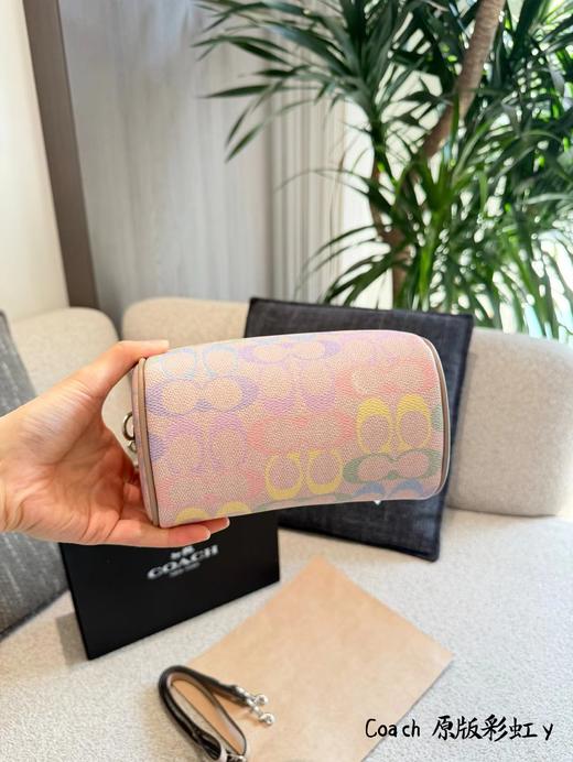 F032098马卡龙色系老花图案轻便耐用日常通勤彩虹波士顿包 商品图7