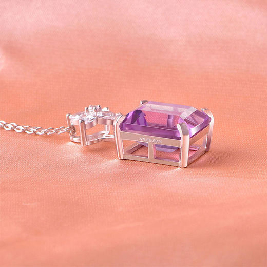 【紫水晶项链/耳钉】S925银轻奢吊坠饰品送女生节日礼物一物一证JP25009/JE25019-水晶CC 商品图6